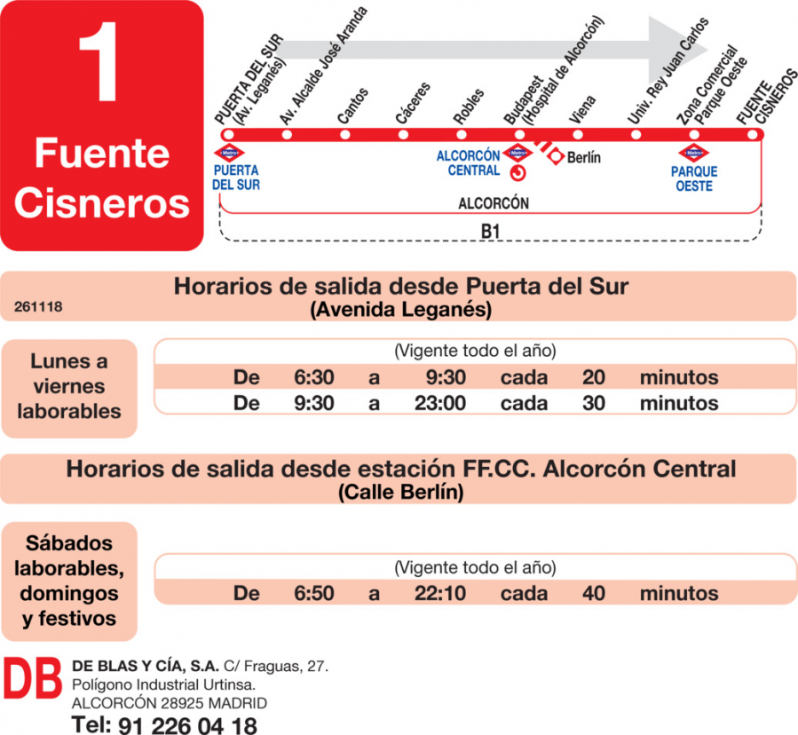 Horario de ida