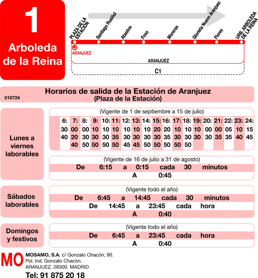 Horario de ida