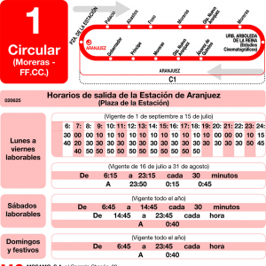 Horario de ida Línea L-1 Aranjuez Autobuses Urbanos