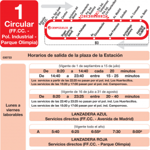 Horario de ida Línea L-1 Ciempozuelos Autobuses Urbanos