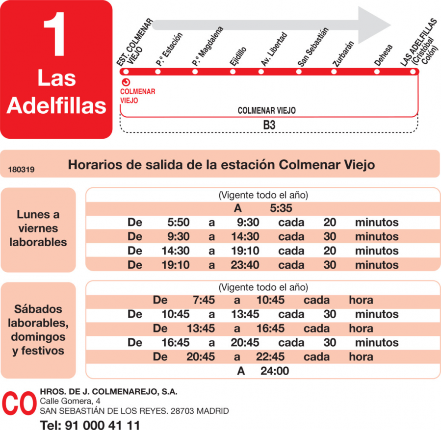 Horario de ida