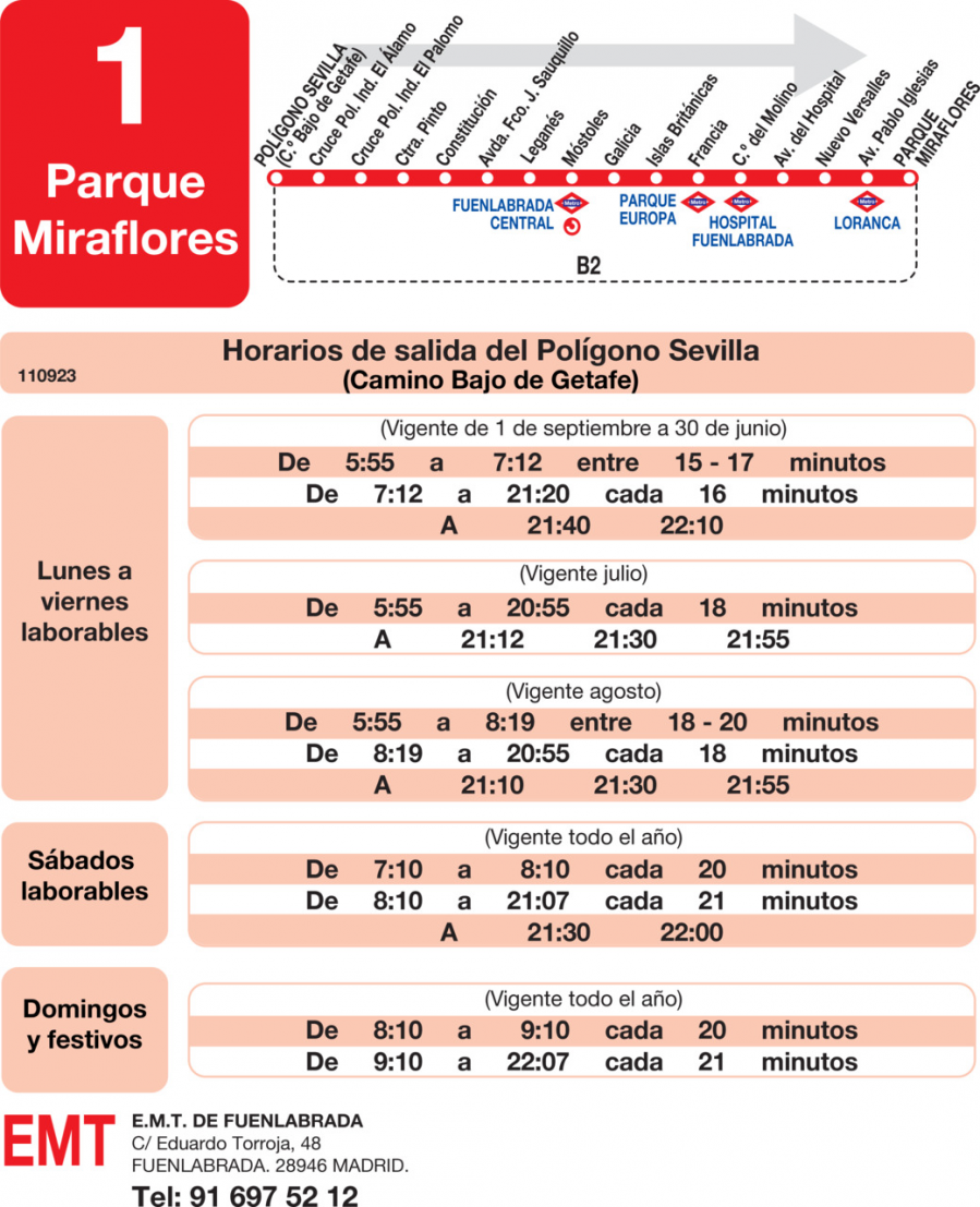 Horario de ida