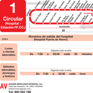 Horario de ida Línea L-1 Majadahonda Autobuses Urbanos