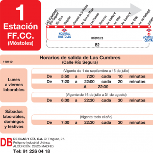 Horario de ida Línea L-1 Móstoles Autobuses Urbanos