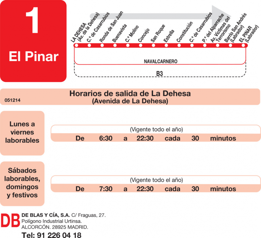 Horario de ida