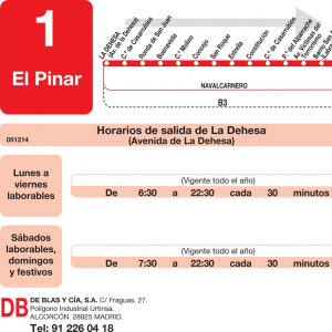 Horario de ida Línea L-1 Navalcarnero Autobuses Urbanos
