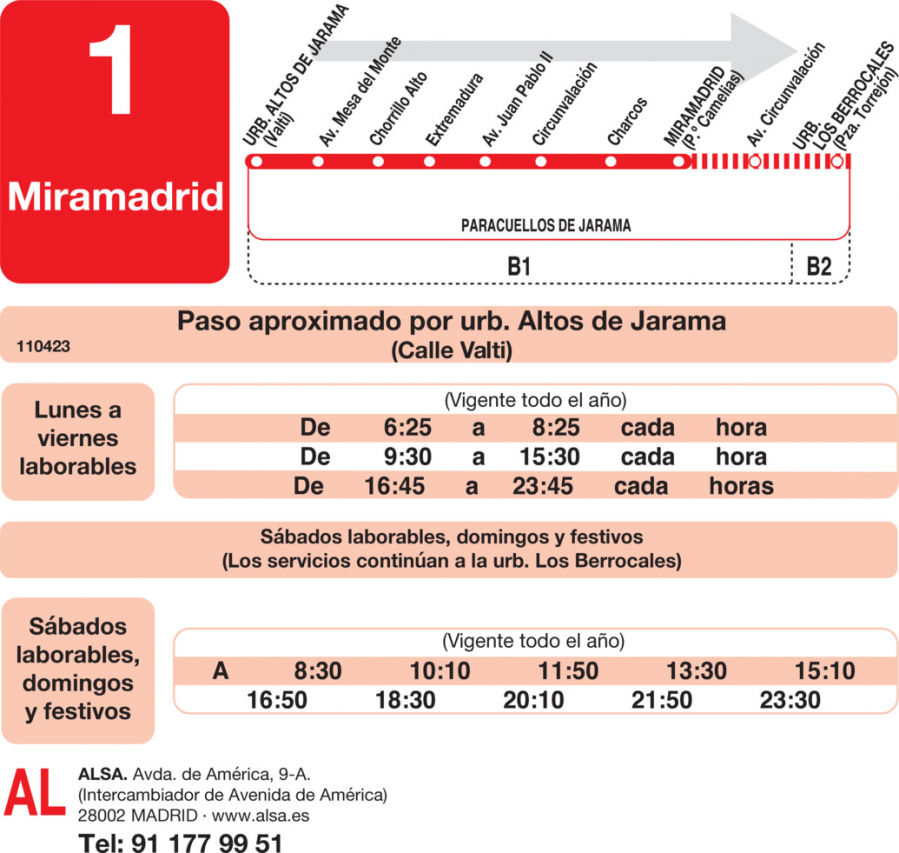 Horario de ida