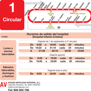 Horario de ida Línea L-1 Parla Autobuses Urbanos