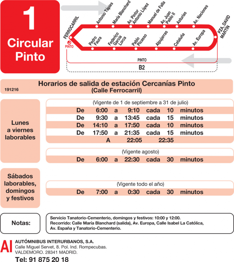 Horario de ida