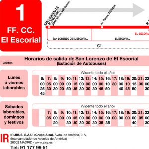 Horario de ida Línea L-1 El Escorial Autobuses Urbanos