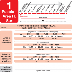 Horario de ida Línea L-1 Torrelodones Autobuses Urbanos