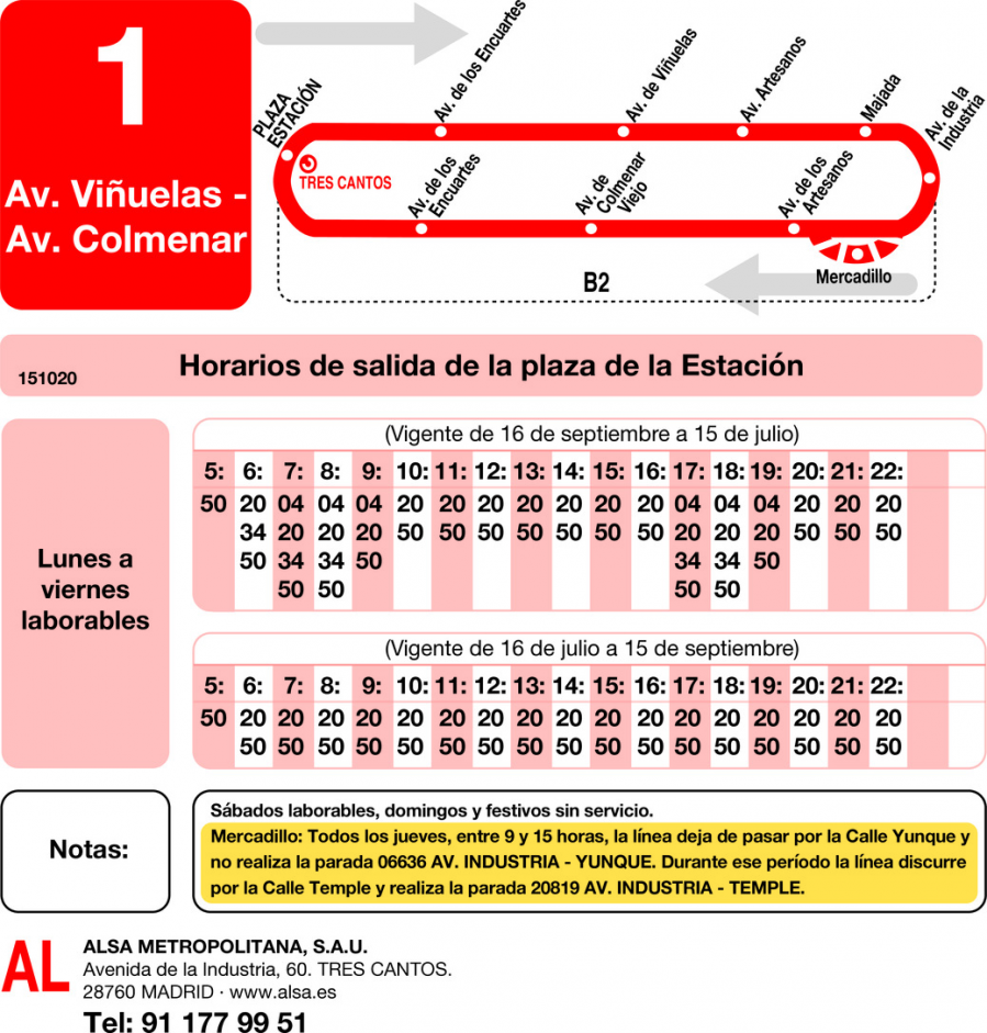 Horario de ida