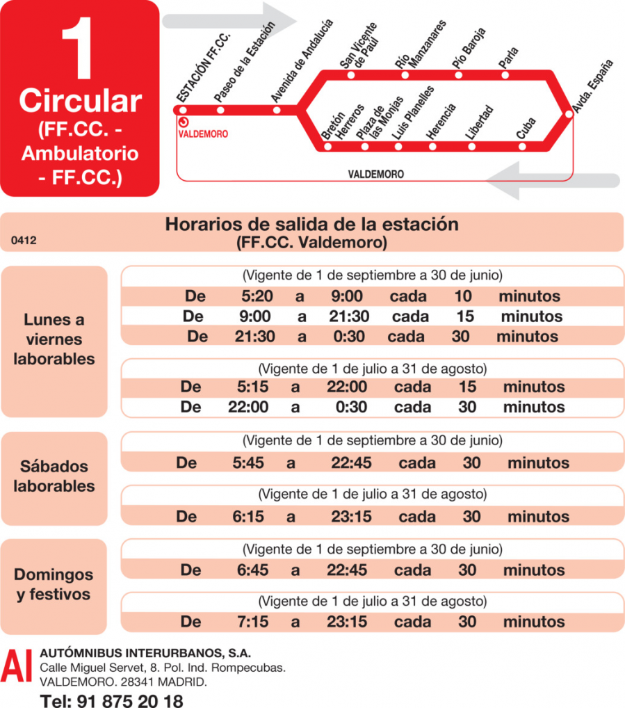 Horario de ida