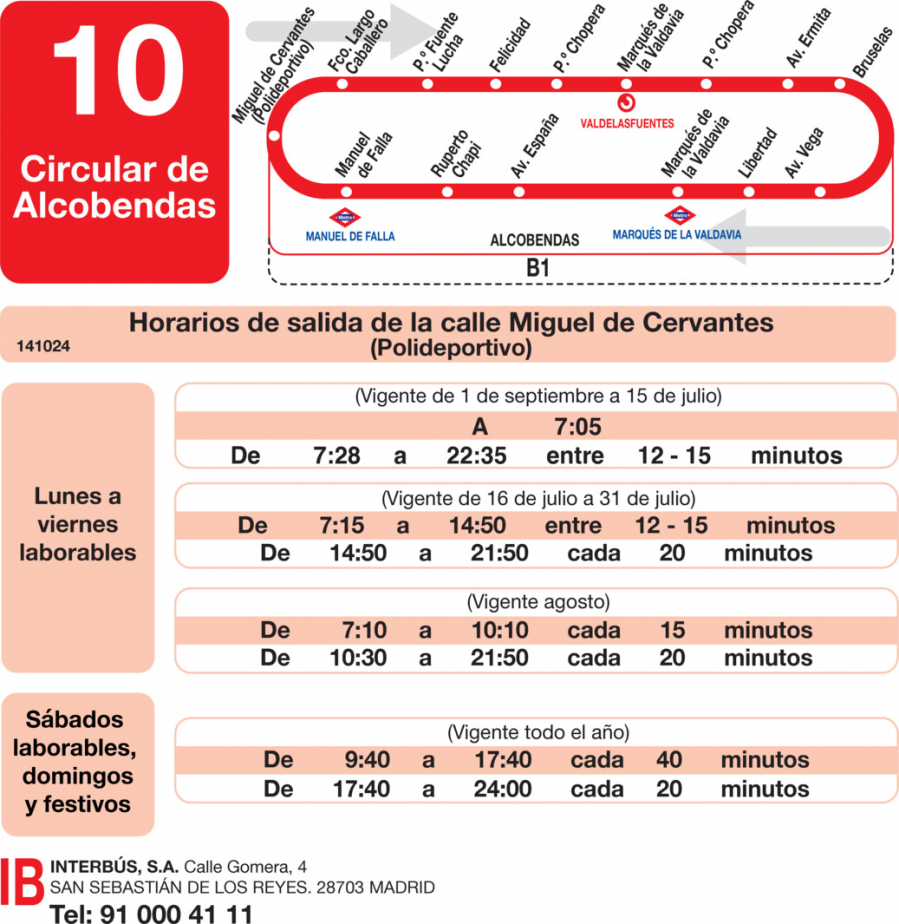 Horario de ida