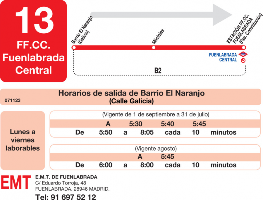 Horario de ida