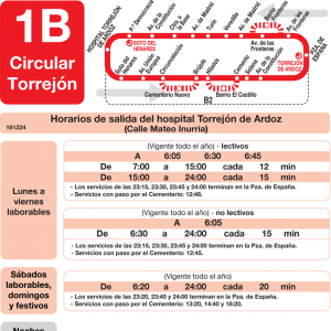 Horario de ida Línea L-1B Torrejón de Ardoz Autobuses Urbanos