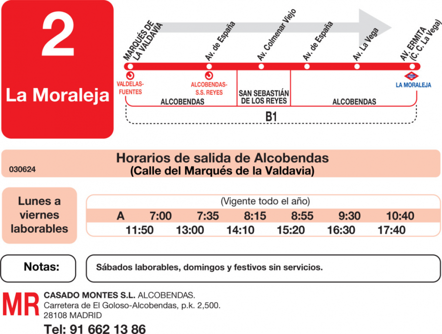 Horario de ida