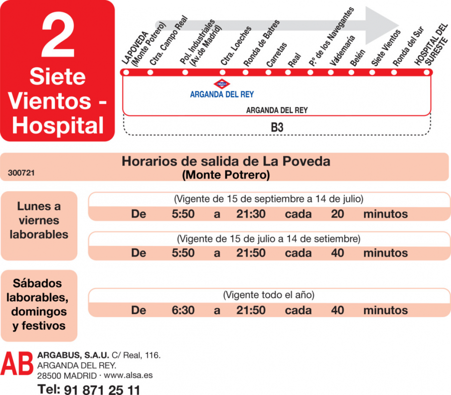 Horario de ida