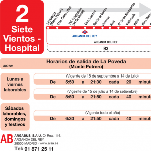 Horario de ida Línea L-2 Arganda del Rey Autobuses Urbanos