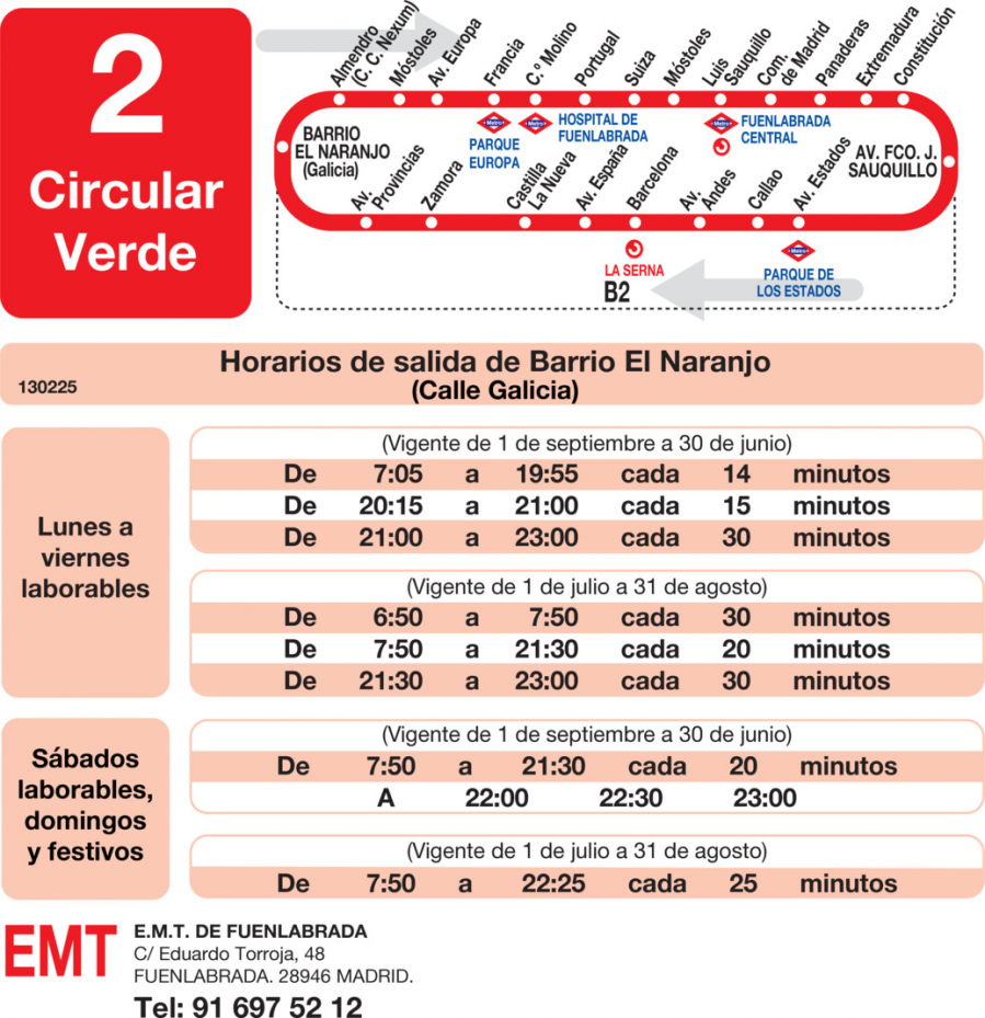 Horario de ida