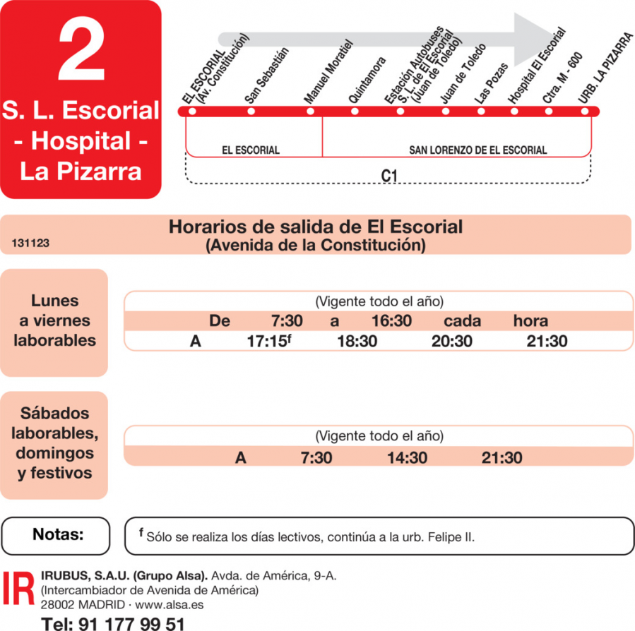 Horario de ida