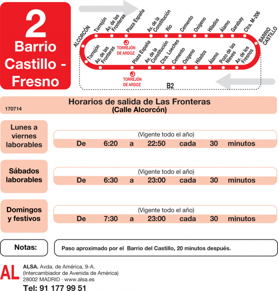 Horario de ida