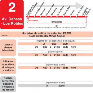 Horario de ida Línea L-2 Torrelodones Autobuses Urbanos