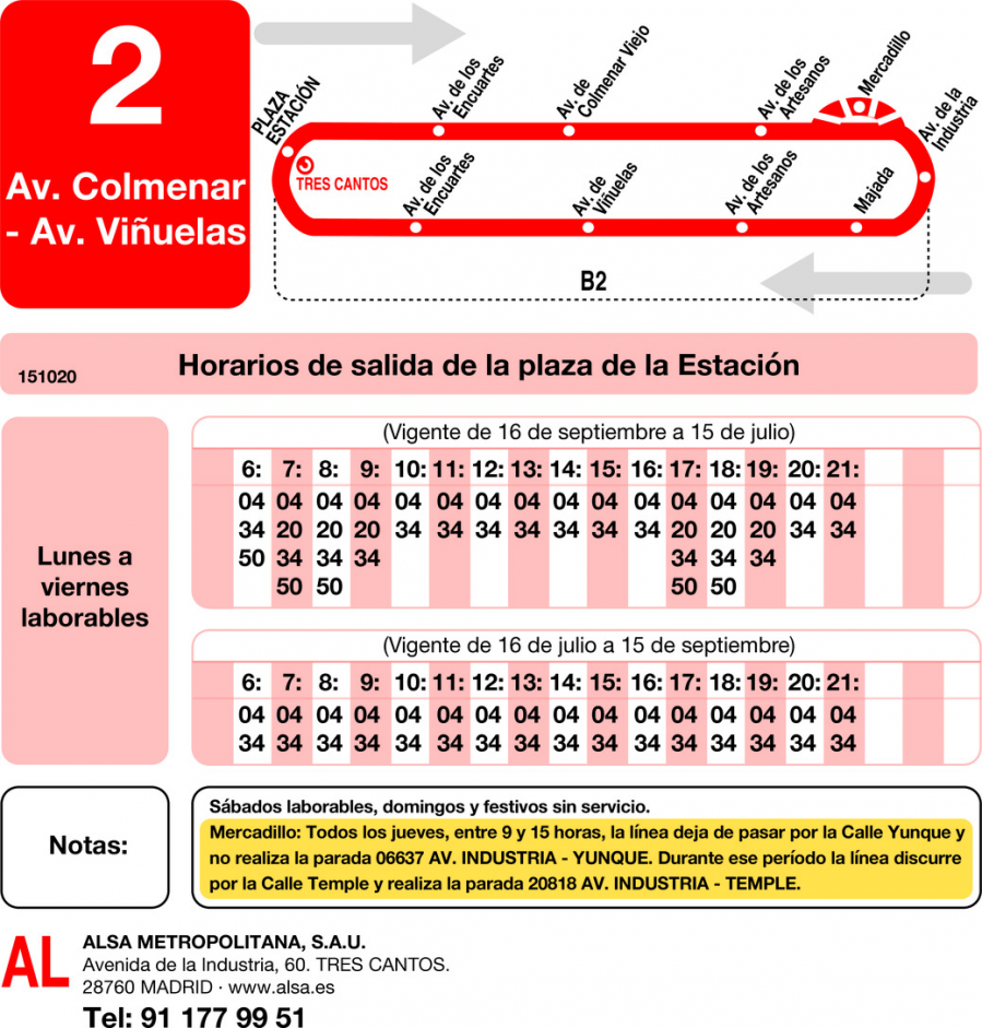 Horario de ida