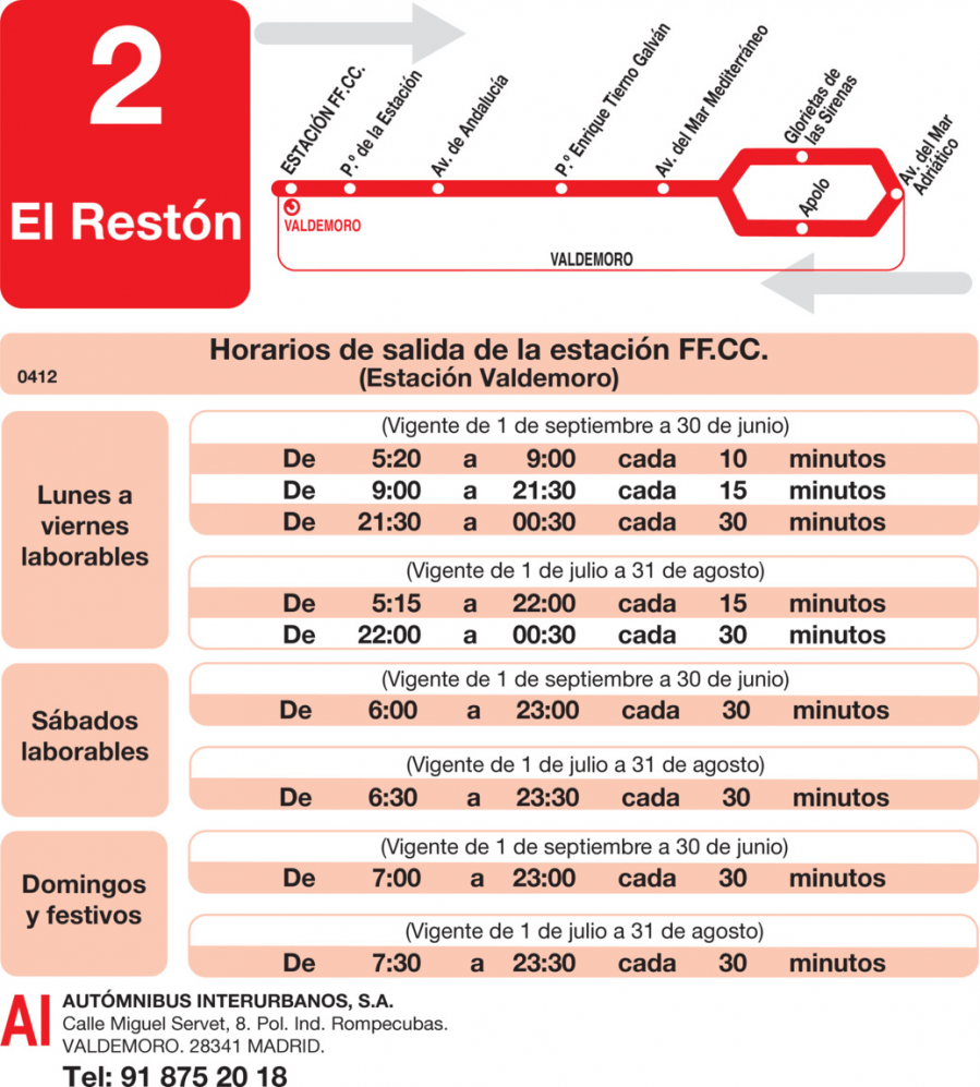 Horario de ida