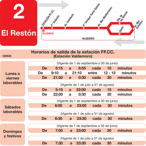 Horario de ida Línea L-2 Valdemoro Autobuses Urbanos