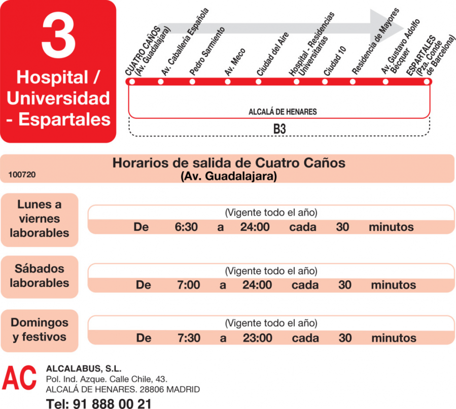 Horario de ida