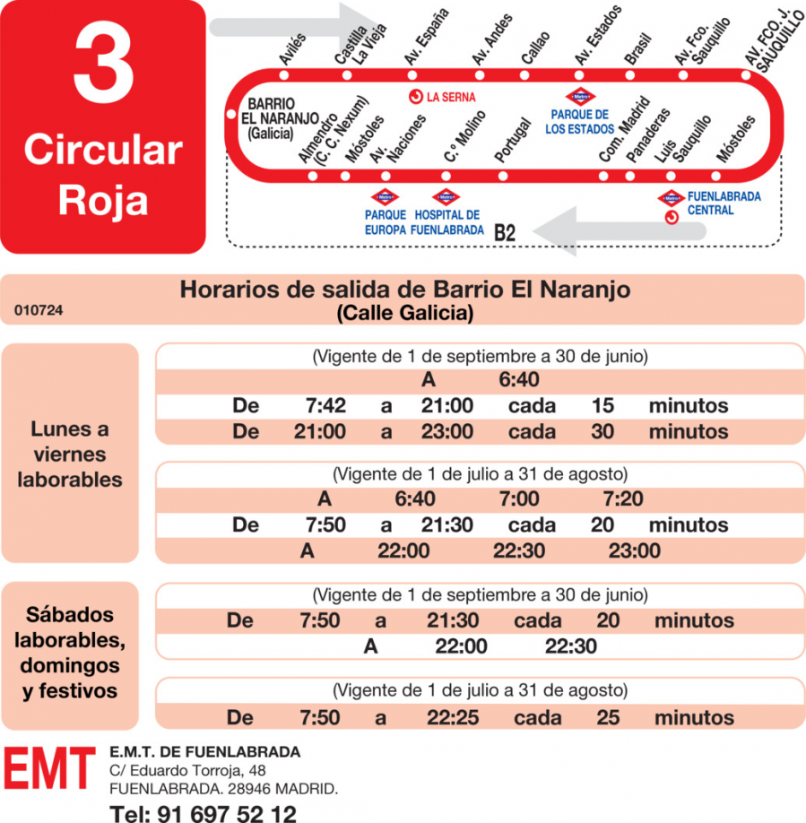 Horario de ida