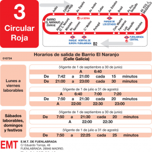 Horario de ida Línea L-3 Fuenlabrada Autobuses Urbanos