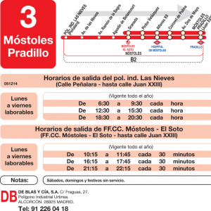 Horario de ida Línea L-3 Móstoles Autobuses Urbanos
