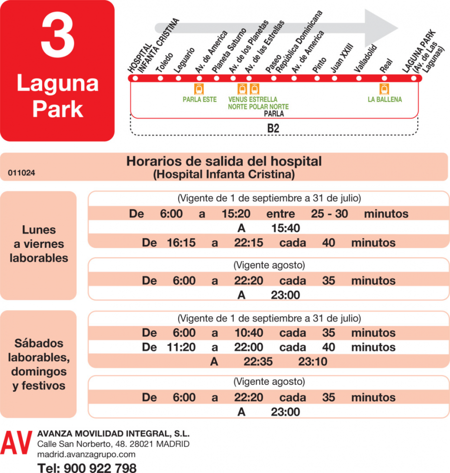 Horario de ida