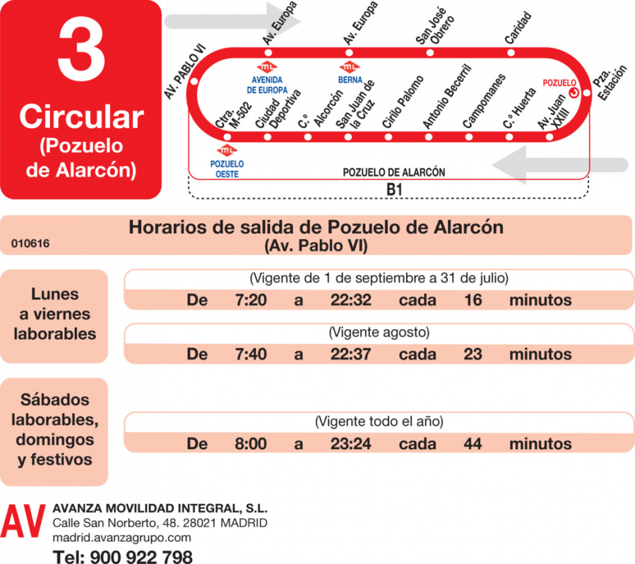 Horario de ida