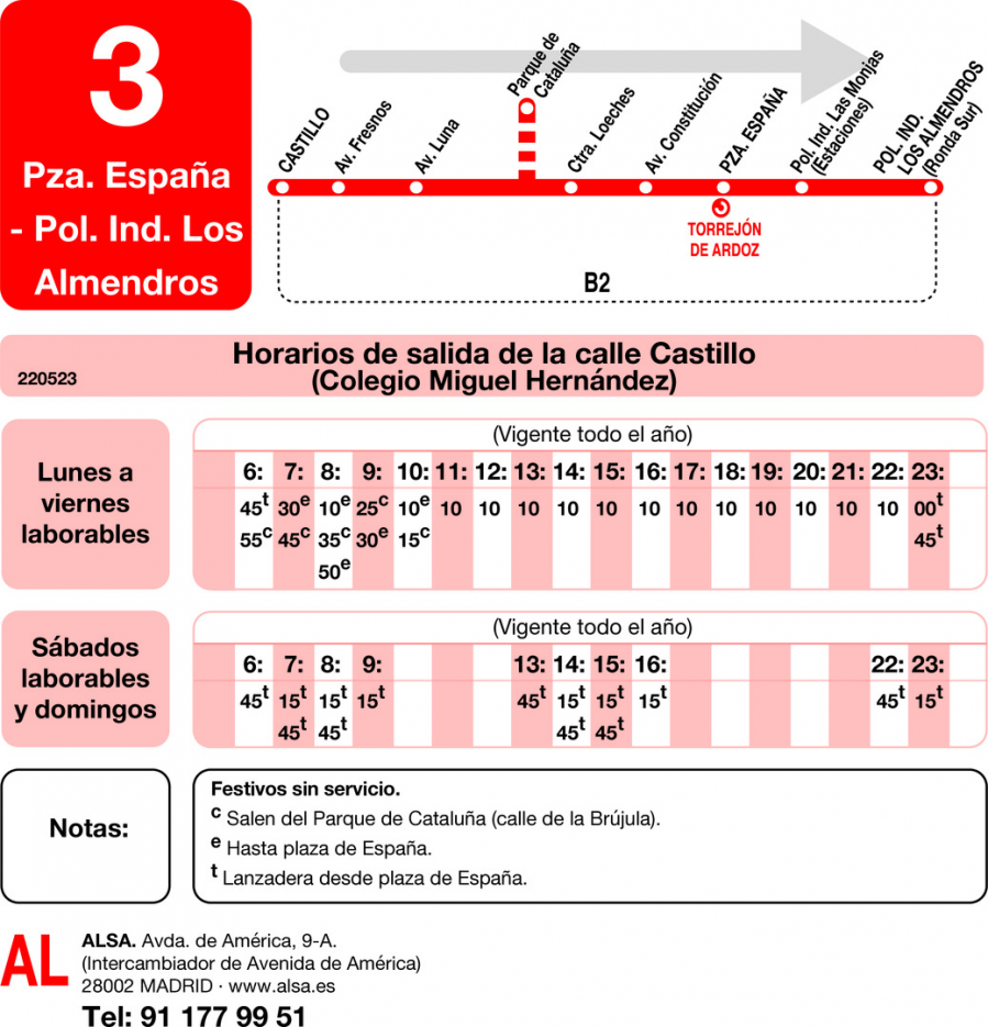 Horario de ida