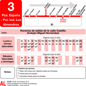 Horario de ida Línea L-3 Torrejón de Ardoz Autobuses Urbanos