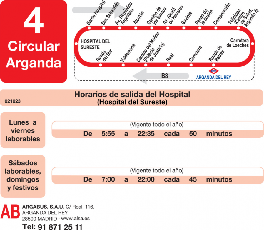 Horario de ida