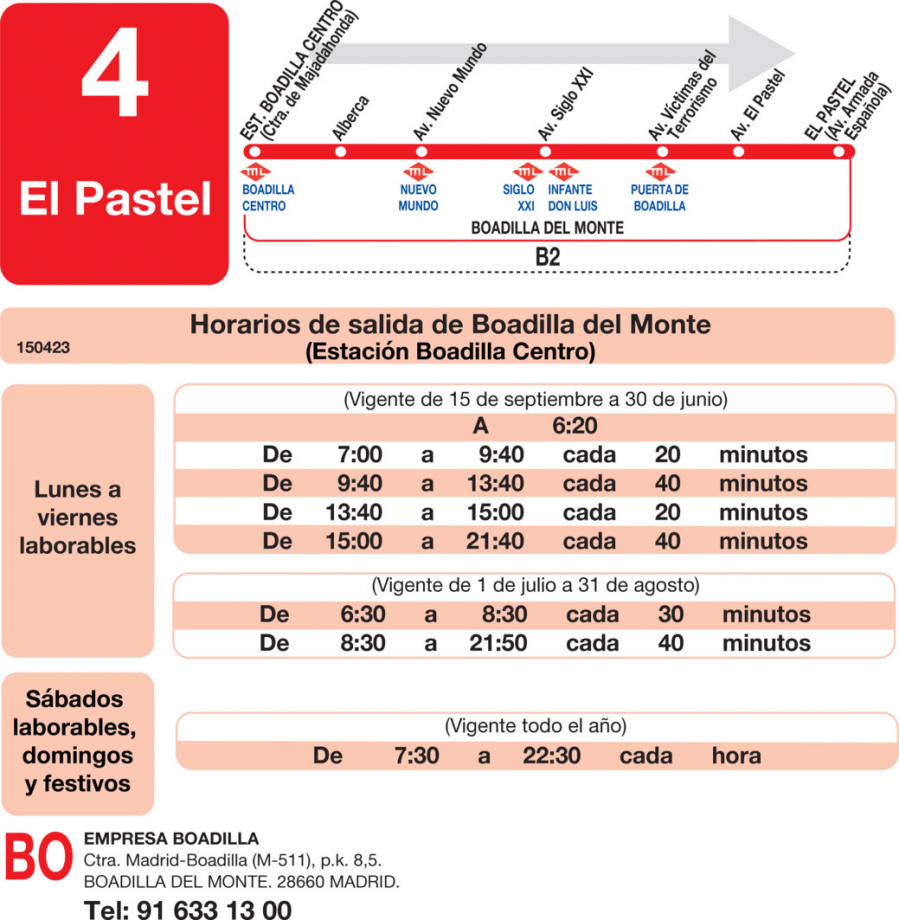 Horario de ida