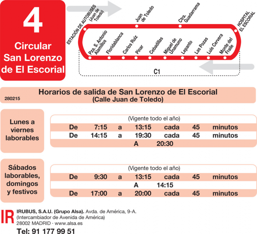 Horario de ida