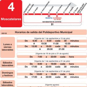Horario de ida Línea L-4 San Sebastián de los Reyes Autobuses Urbanos