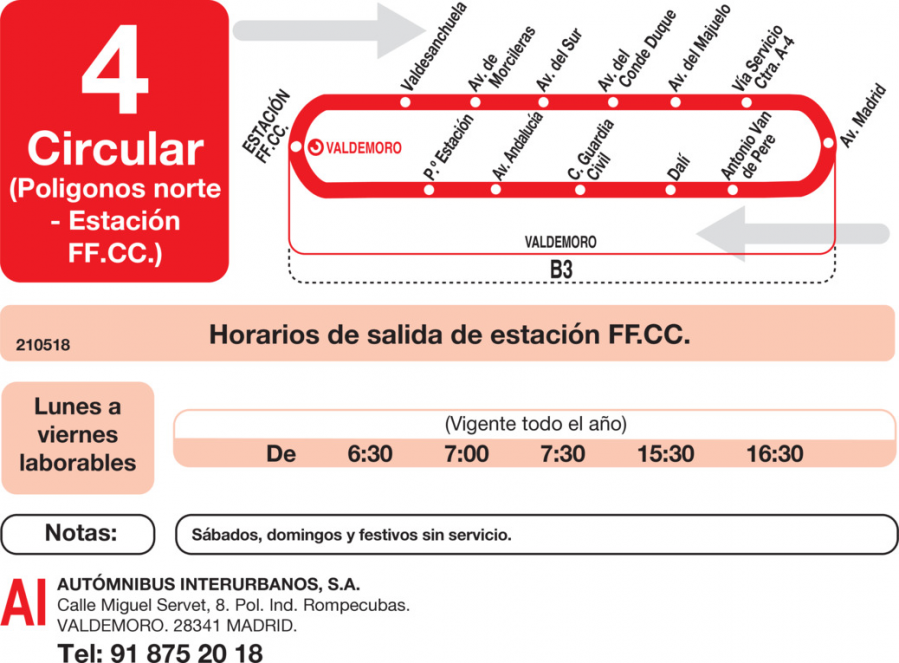 Horario de ida