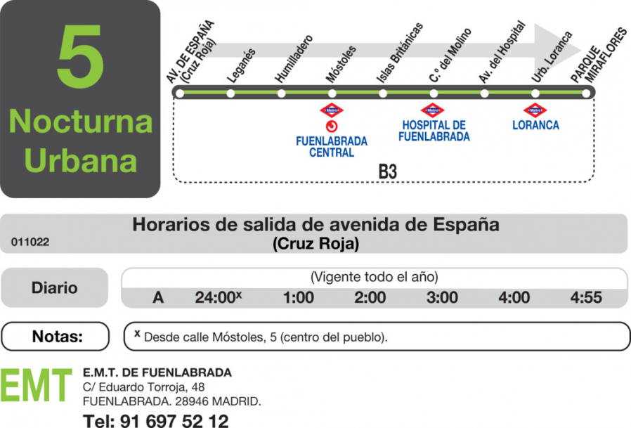 Horario de ida