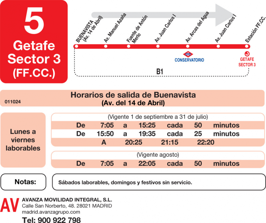 Horario de ida