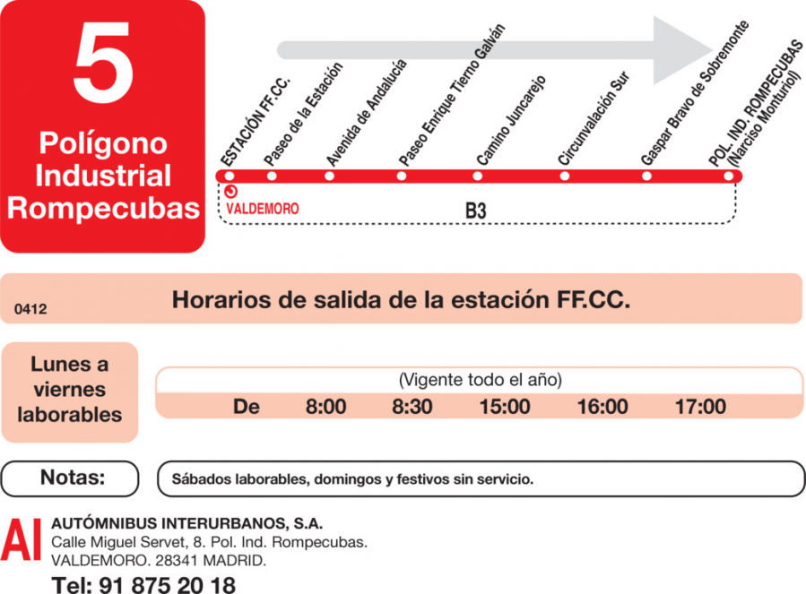 Horario de ida