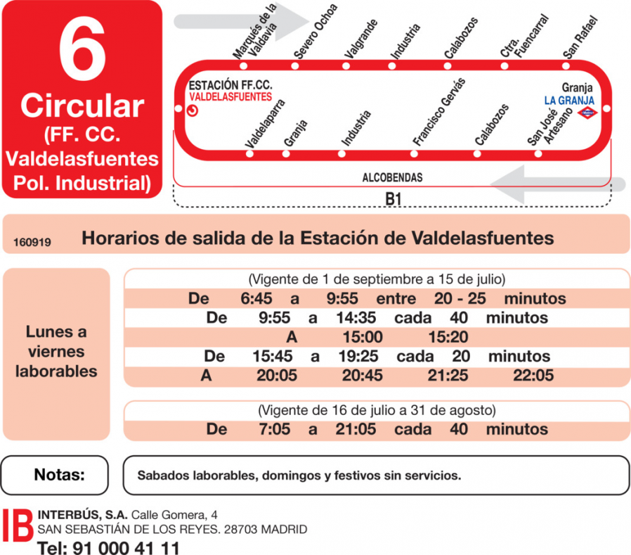 Horario de ida