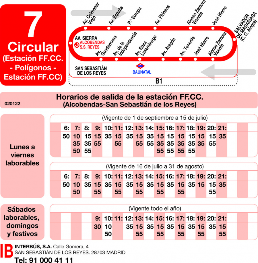 Horario de ida