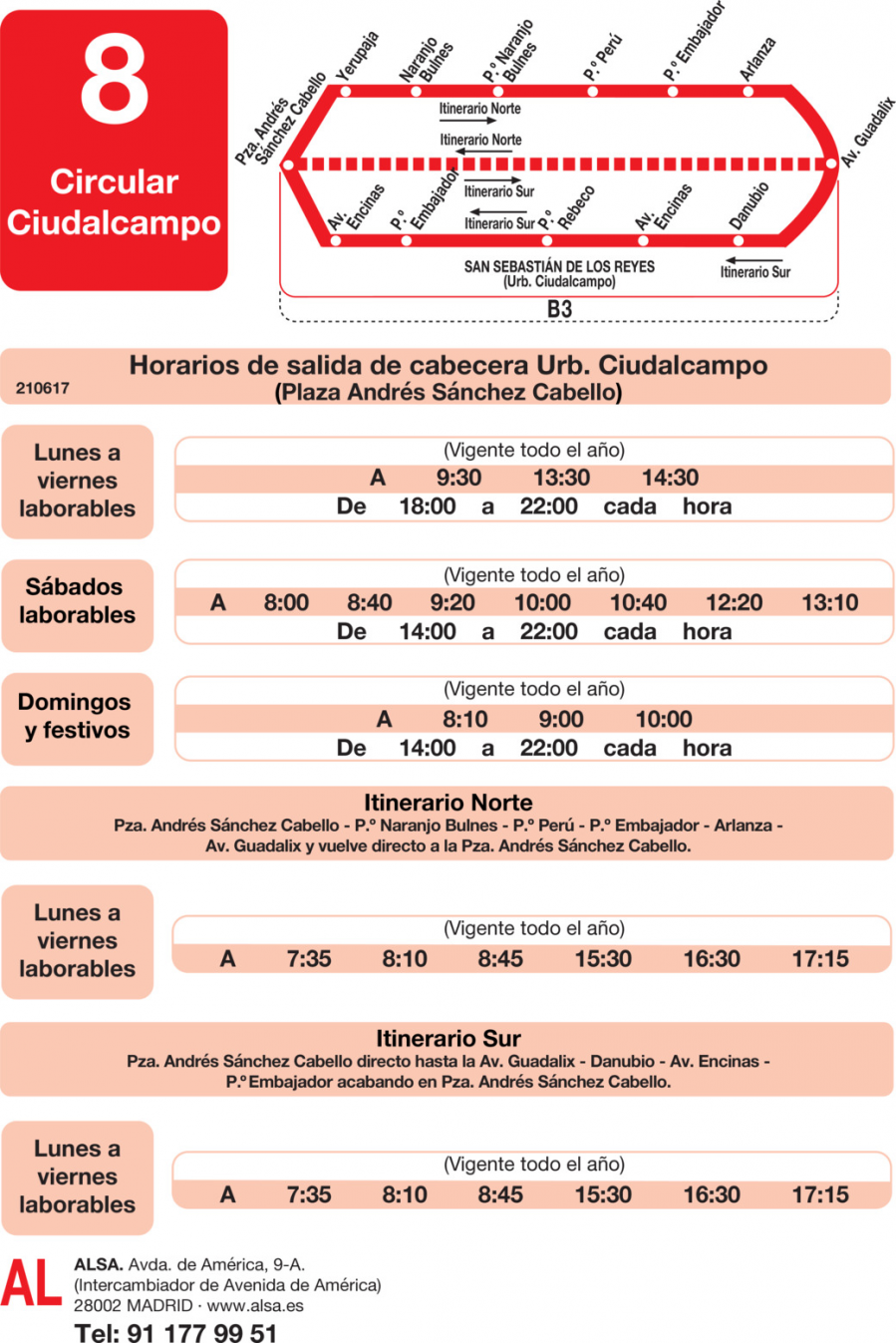 Horario de ida