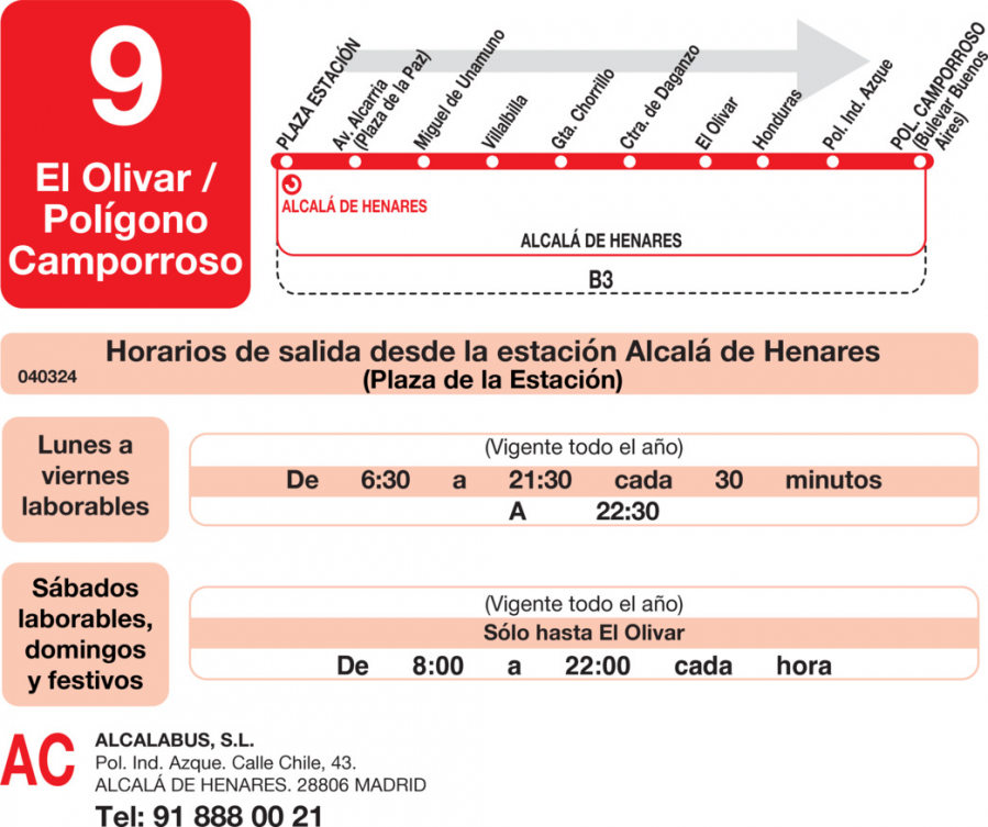 Horario de ida